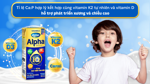 Tỉ lệ Ca:P kết hợp với các loại vitamin giúp bé phát triển chiều cao