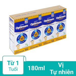 Lốc 4 hộp sữa uống dinh dưỡng Optimum Gold 180ml