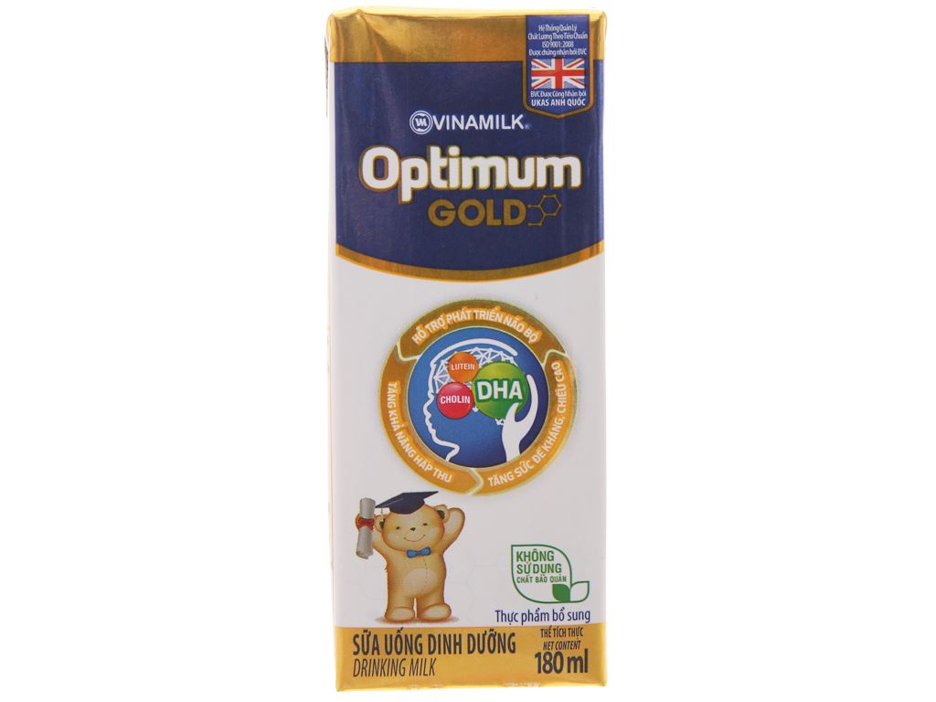 Lốc 4 hộp sữa uống dinh dưỡng Optimum Gold 180ml 4