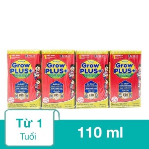 Lốc 4 hộp sữa dinh dưỡng pha sẵn NutiFood Grow Plus+ vani hộp 110ml