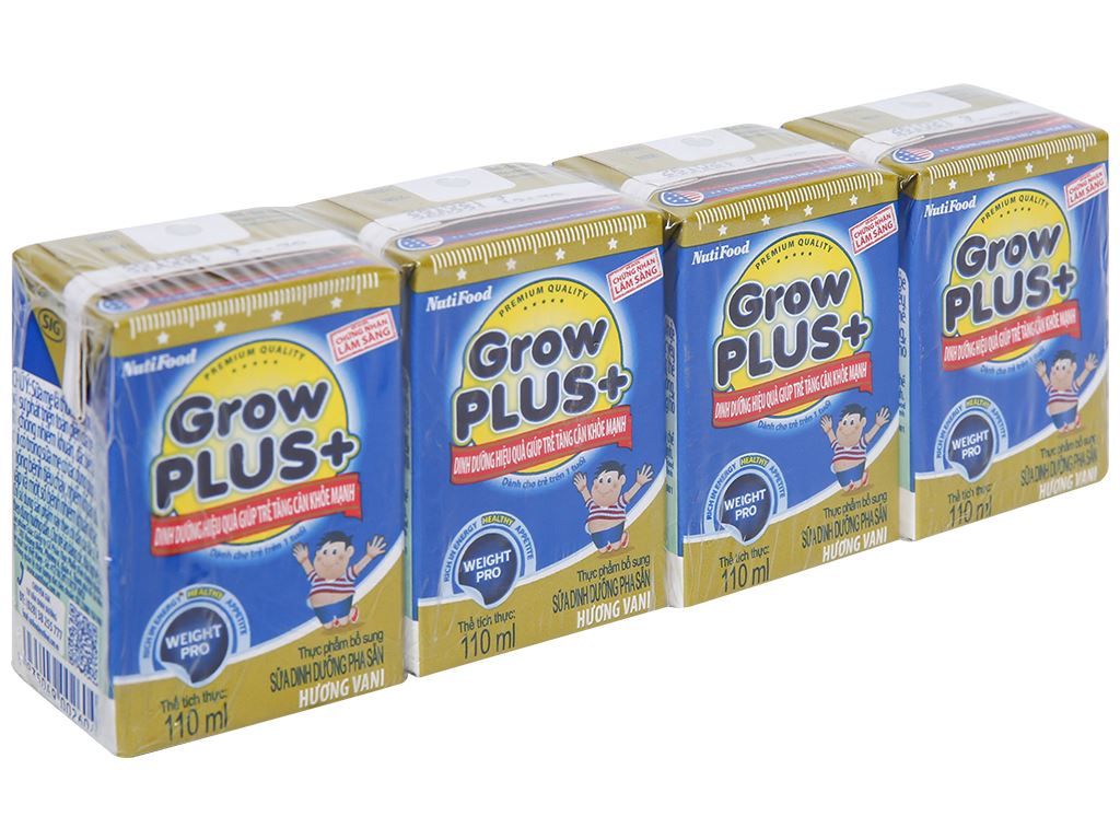 Lốc 4 hộp sữa pha sẵn Nutifood GrowPLUS+ 110 ml cho trẻ biếng ăn (từ 1 tuổi) 1