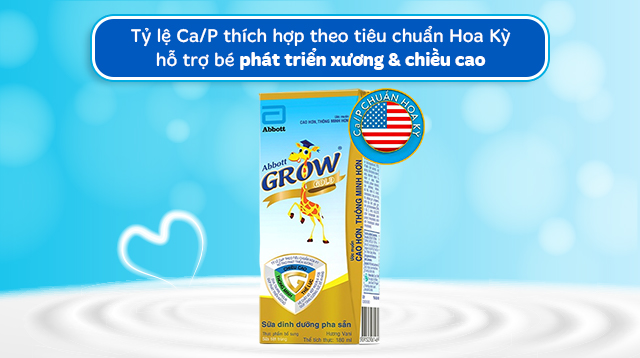 Sữa pha sẵn Abbott Grow Gold hương vani 180 ml - Ca/P