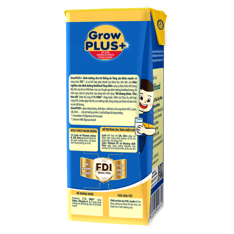 Lốc 4 hộp sữa pha sẵn Nutifood GrowPLUS+ xanh hương vani 180 ml cho trẻ biếng ăn (từ 2 tuổi) 16