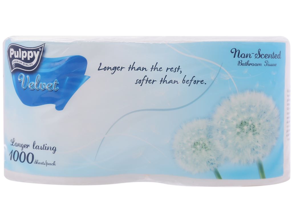 2 cuộn giấy vệ sinh Pulppy Velvet không mùi 2 lớp 1