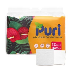 12 cuộn giấy vệ sinh Puri 2 lớp