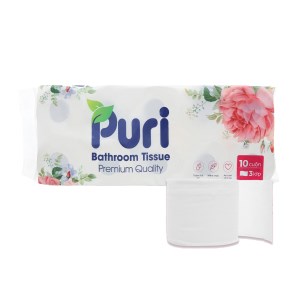 10 cuộn giấy vệ sinh Puri Premium Quality 3 lớp