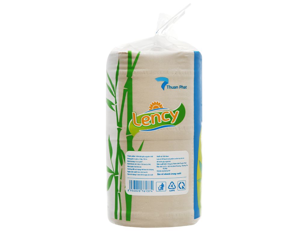 6 cuộn giấy vệ sinh tre Lency 3 lớp 3