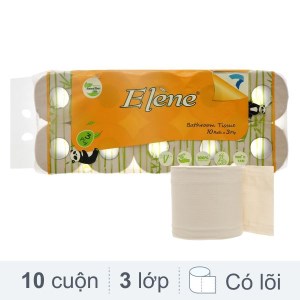 10 cuộn giấy vệ sinh tre Elène 3 lớp