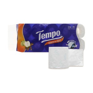 10 cuộn giấy vệ sinh Tempo hương gỗ táo 3 lớp