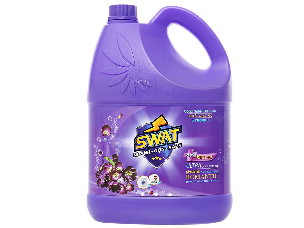 Nước giặt xả Swat romantic hương hoa thiên nhiên can 3.8kg 1