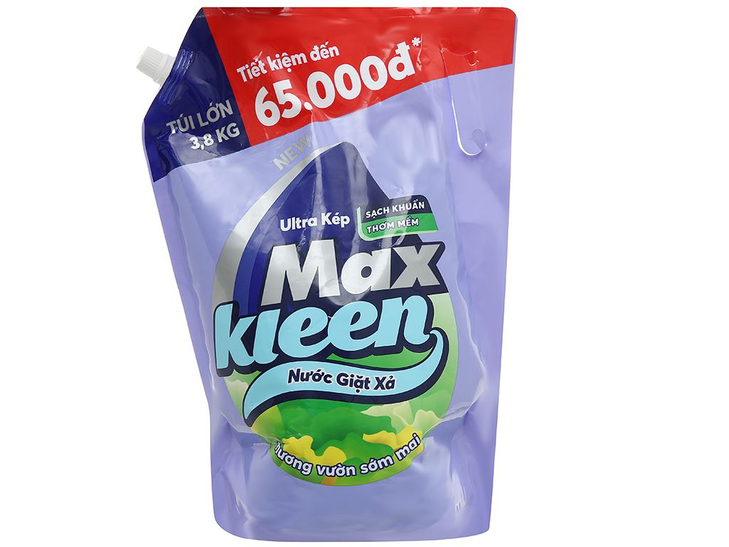Nước giặt xả MaxKleen ultra kép hương vườn sớm mai túi 3.8kg 1