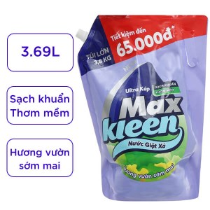 Nước giặt xả MaxKleen ultra kép hương vườn sớm mai túi 3.69 lít