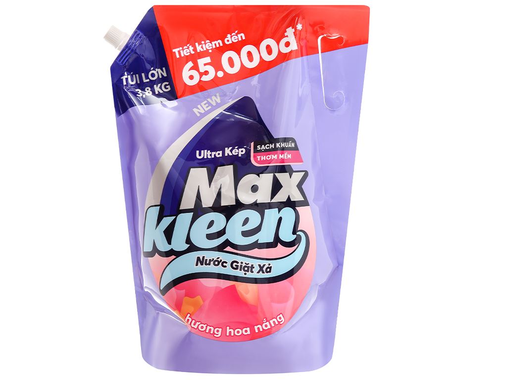Nước giặt xả MaxKleen hương hoa nắng túi 3.8kg 1