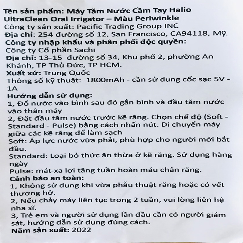 Máy tăm nước cầm tay Halio UltraClean Oral Irrigator - 4