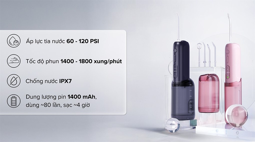 Máy tăm nước Halio UltraClean Express Hydro Floss Ocean Blue