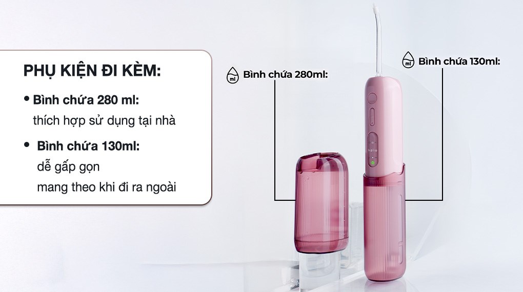 Máy tăm nước Halio UltraClean Express Hydro Floss Muted Rose