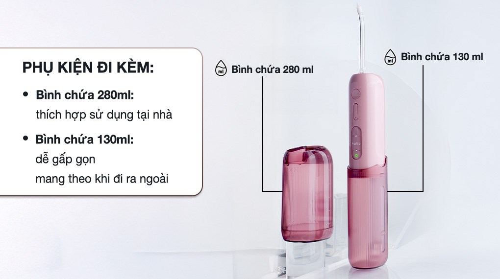 Máy tăm nước Halio UltraClean Express Hydro Floss Muted Rose