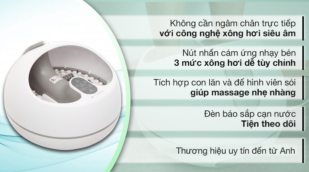Bồn ngâm massage xông hơi chân Rio Beauty FTBH9 đem đến cho người dùng cảm giác thoải mái sau mỗi lần ngâm chân Bồn ngâm massage xông hơi chân Rio Beauty FTBH9 đem đến cho người dùng cảm giác thoải mái sau mỗi lần ngâm chân