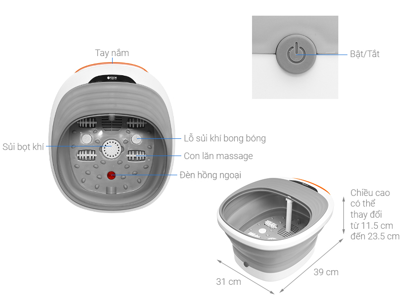 Bồn ngâm massage chân Kachi MK344