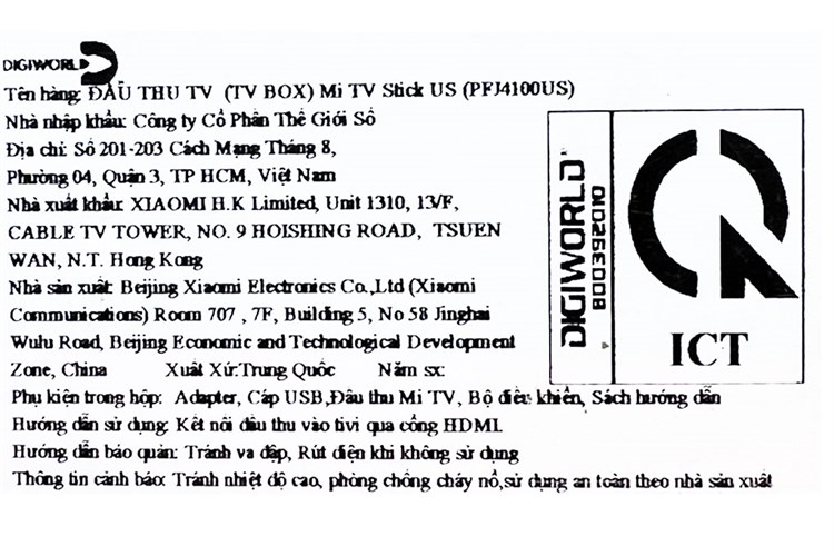 Đầu Thu Android TV Box Xiaomi Mi Stick Đen Màu Đen