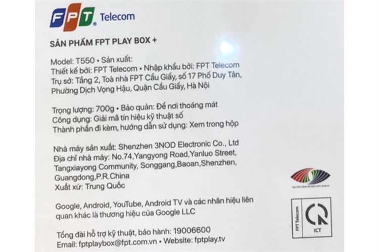 TV Box FPT Play Box+ T550 Màu Đen