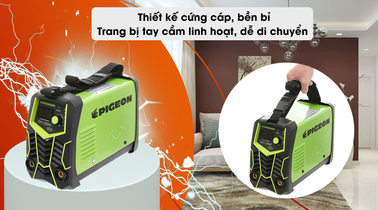 Thiết kế cừng cáp, dễ di chuyển - Máy hàn điện tử que Pigeon Zx7-220Az Mma-140 Thiết kế cừng cáp, dễ di chuyển - Máy hàn điện tử que Pigeon Zx7-220Az Mma-140