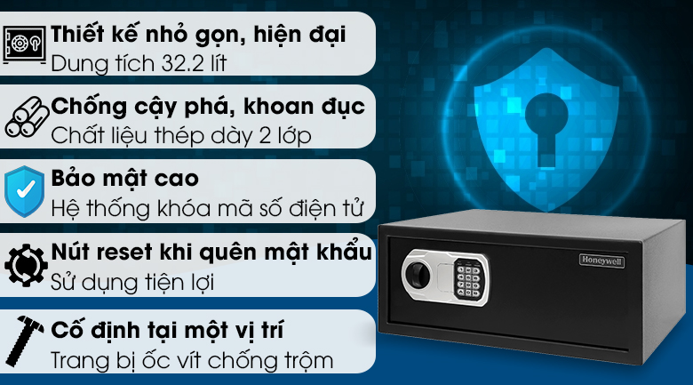 Két sắt cá nhân 32.2 lít Honeywell điện tử 5115