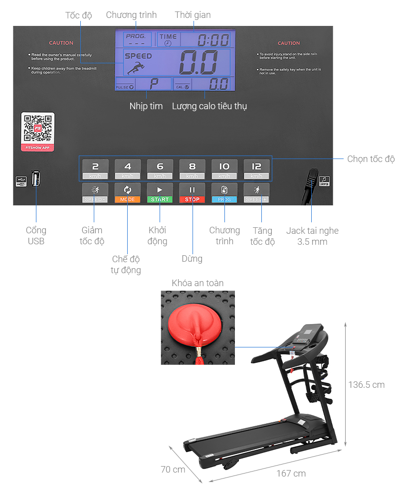 Máy chạy bộ thể dục Airbike Sports T500 Plus