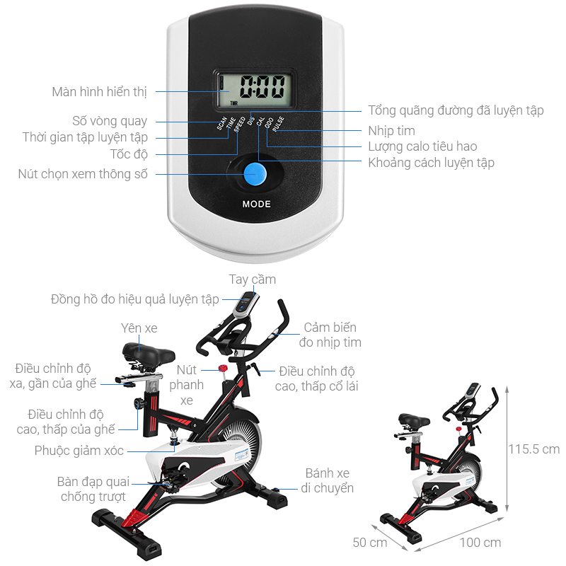Xe đạp tập thể dục Airbike Sports MK-100