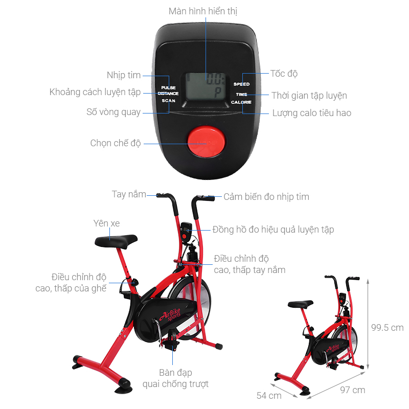Xe đạp tập thể dục AirBike Sports Zalo MK-283