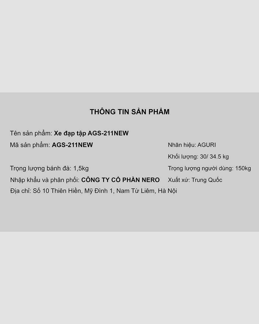Xe Đạp Tập Thể Dục Aguri AGS-211