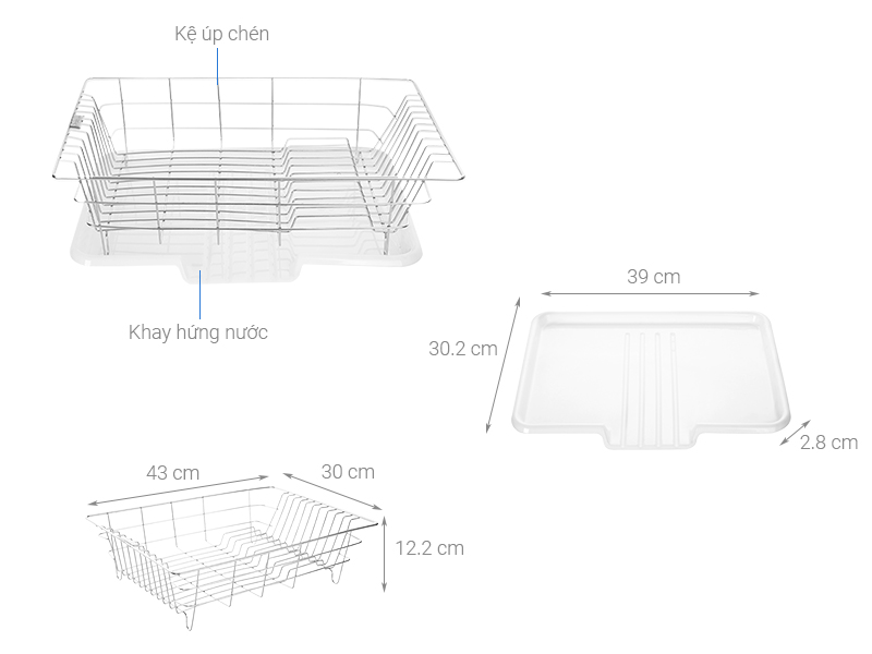 Kệ úp chén inox có khay hứng Prota GD-109