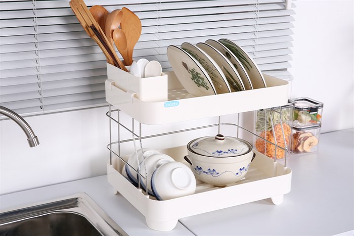 Kệ úp chén 2 tầng Tokyo Inochi HIN.KECH.TOKY Màu Trắng