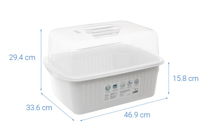 Kệ úp chén có nắp Tokyo Inochi HIN.KECH.TONA Màu Trắng