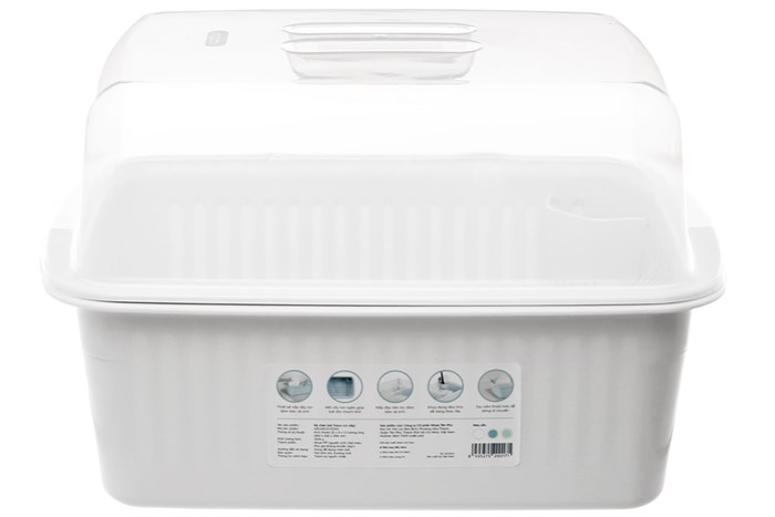 Kệ úp chén có nắp Tokyo Inochi HIN.KECH.TONA Màu Trắng