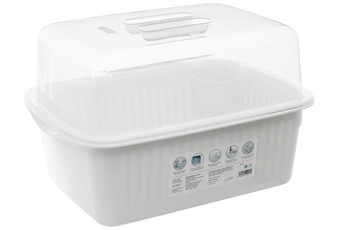 Kệ úp chén có nắp Tokyo Inochi HIN.KECH.TONA Màu Trắng