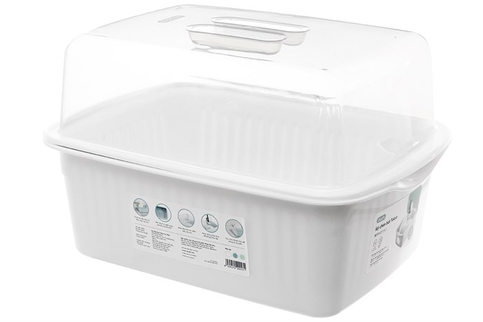 Kệ úp chén có nắp Tokyo Inochi HIN.KECH.TONA Màu Trắng