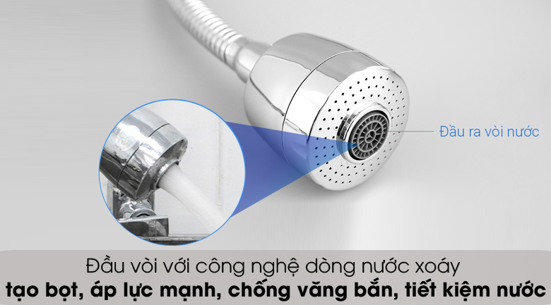 Rửa nhanh, tiết kiệm nước - Vòi rửa chén lạnh đồng Eurolife EL-RC01