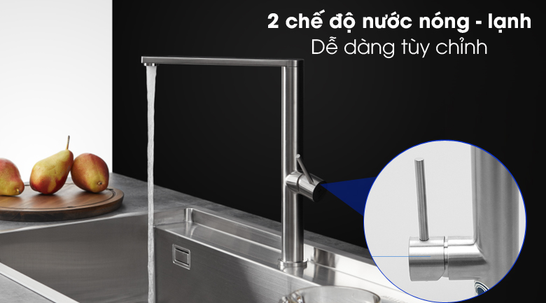 2 chế độ nước - Vòi rửa chén nóng lạnh inox Malloca K061-S