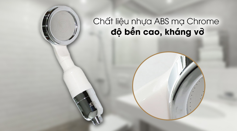 Tay sen tăng áp nhựa có lõi lọc Nano Eurolife EL-H109 - Chất liệu nhựa ABS mạ Chrome cho độ bền cao
