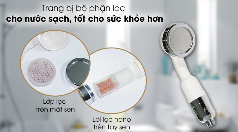 Tay sen tăng áp nhựa có lõi lọc Nano Eurolife EL-H109 - Trang bị bộ phận lọc giúp nước sạch, tốt cho sức khỏe hơn