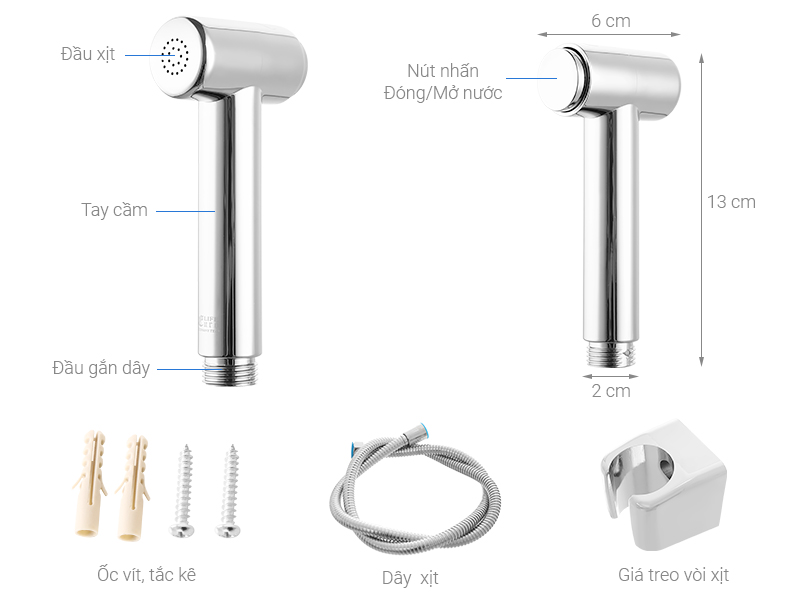 Vòi xịt vệ sinh nhựa Eurolife EL-X07