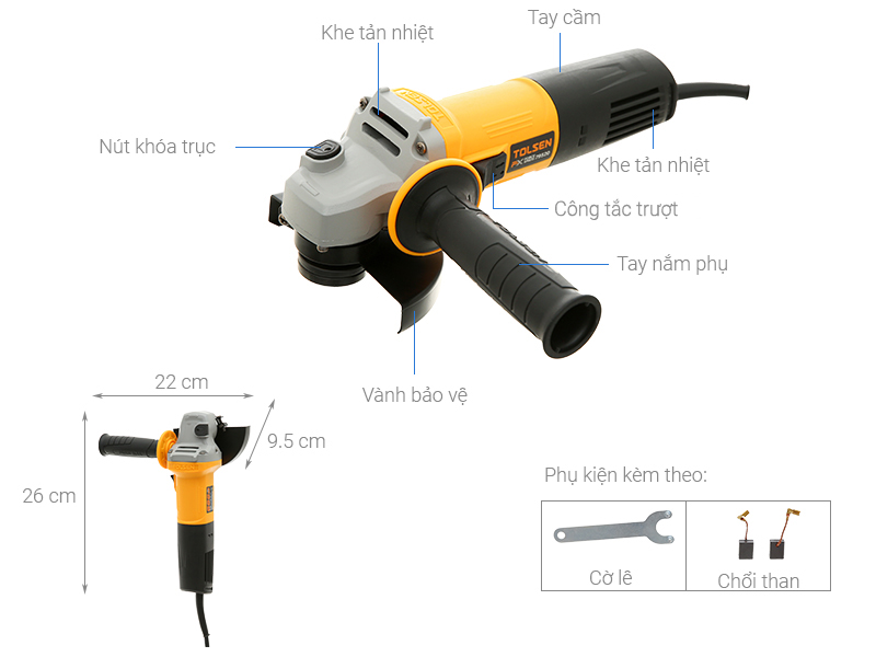 Máy mài góc Tolsen 79520 850W