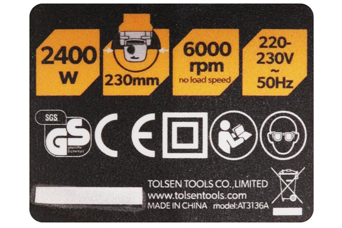 Máy mài góc Tolsen 79525 2400W Màu Đen - Vàng