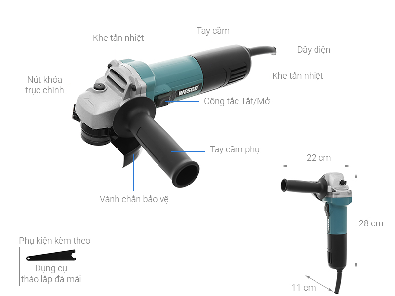 Máy mài góc Wesco Ws4740 750W