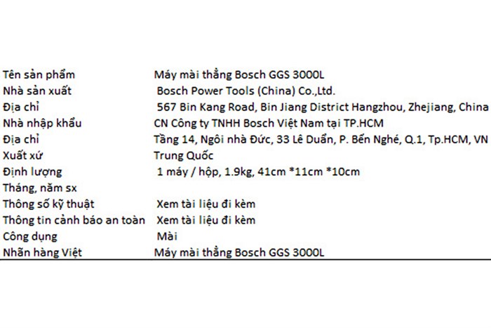 Máy mài thẳng Bosch GGS 3000L 300W Màu Xanh Dương