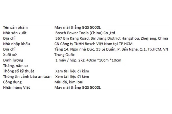 Máy mài thẳng Bosch GGS 5000L 500W Màu Xanh Dương