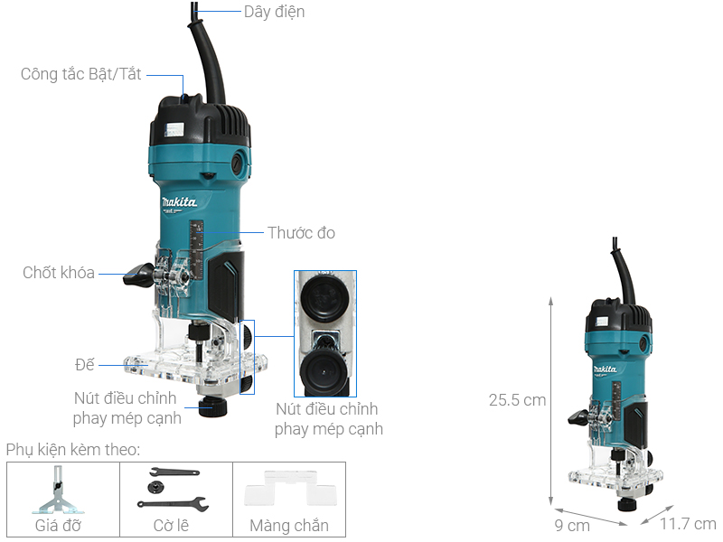Máy đánh cạnh Makita M3700B 530W