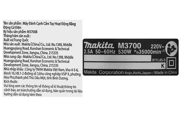 Máy đánh cạnh Makita M3700B 530W