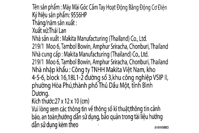 Máy mài góc Makita 9556HP 840W